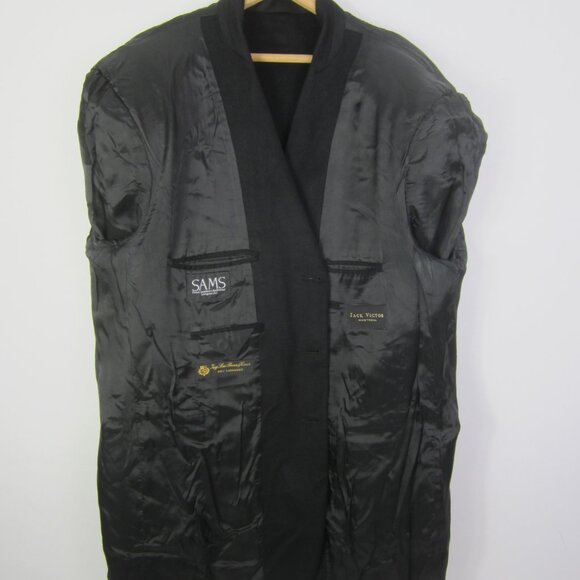 Jack Victor Sport Coat Mens 48L Black Loro Piana Italy 100% Cashmere Blazer - Picture 12 of 15